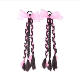 1PC Colorful Bow Wig Braids Hair Rings Ponytail Sweet Cool Twist Long Braids Hair Tie For Girls Women
