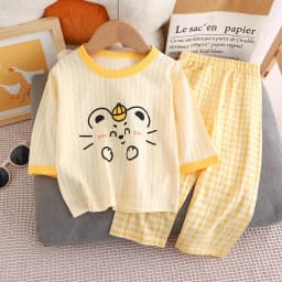 Cute Bear Print Baby Clothing Set Children Long Sleeve+ Pants Two Pieces Suit Kids Cotton Pullover Top Tee Girl Boy Casual