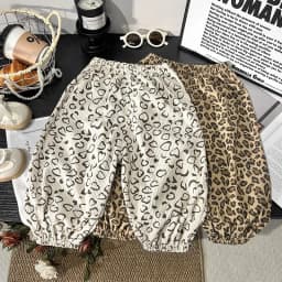 Spring Printed Casual Sweatpants 1-7Y Kids Girls Boys Corduroy Pants Loose Balloon Leg Design Soft Children Trousers Clothes