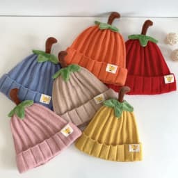 Winter Baby Knitted Hat Cute Pumpkin Toddler Beanies 6-36 Months Boy Girl Thick Woolen Warm Crochet Bonnet Children Pullover Cap