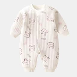 Winter Baby Jumpsuit Long Sleeves and Long Pants Warm Double-faced Fleece Cartoon Design for Boys Girls Bodysuit