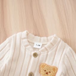 Winter Baby Toddler Onesie+Hats Button Bear Warmth Lovely 0-18 Months Newborn Knitted Romper Round Neck Soft Minimalist Casual