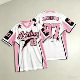 FamilyMatching Arirang Jungkook Fan Support Jersey Star Number Print Short Sleeve Unisex Fashion Concert Street Top