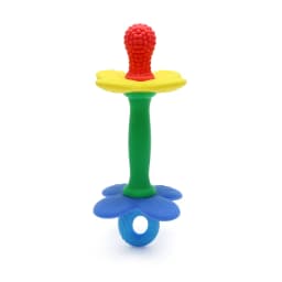 New 2 in 1 Baby Silicone Flower Teether - Safe & Soft Chewing Toy for Soothing Sore Gums, BPA-Free, Easy-to-Hold Teething Toy