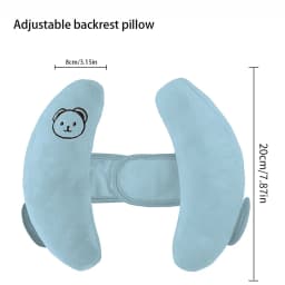 1Pc Car Seat Headrest. Baby H-Shaped Neck Pillow, Soft and Fluffy Head Support, Adjustable Velcro Design, Suitable for Car Seats, a Must-Have for Baby Strollers