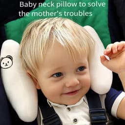 1Pc Car Seat Headrest. Baby H-Shaped Neck Pillow, Soft and Fluffy Head Support, Adjustable Velcro Design, Suitable for Car Seats, a Must-Have for Baby Strollers