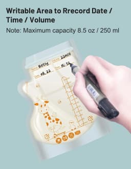 100 or 50 Pack Disposable Breastmilk Storage Bags 250ml Capacity Hospital-Grade, Self-Standing, Easy Pour Spout