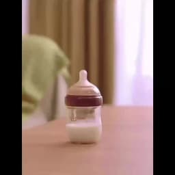 4oz,8oz High Borosilicate Glass Baby Bottle,Nipple,Wide-Neck Feeding Bottle with Bottom Air Balance Hole/Valve,Glass Milk Bottle