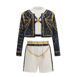 Girl Halloween Cosplay Pop Singer Fashion Clothes Stage Performance Dress Up 3 PCS Jacket Vest Shorts Uniform Show Party Costume