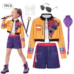 Girl Halloween Cosplay Pop Singer Fashion Clothes Stage Performance Dress Up 3 PCS Jacket Vest Shorts Uniform Show Party Costume