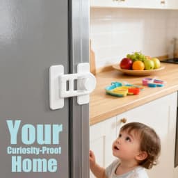 Refrigerator Door Lock for Kids Child Safety Freezer Oven Cabinet Baby Proofing Lock Adhesive Keyless Fridge Lock