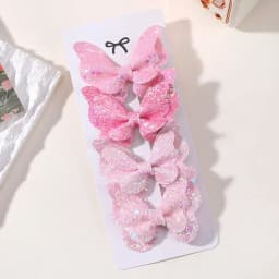 4Pcs Girls Cute Sequins Double Butterfly Hair Clip Bow Hairpins DIY Headwear Bow Decor Hairgrip Children Hair Accessories