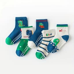 5 Pairs of Floor Socks Cartoon Glue Floor Socks Letter Stripes Animal Dinosaur Baby Socks for Boys and Girls Soft Bottom Indoor Non-Slip Socks Suitable for Daily Life