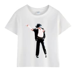 Kids Michael Jackson Rock N Roll T-Shirt Children's Fashion Crew Neck Top Summer Casual Clothes for Baby Boys And Girls