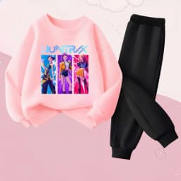 Girls Spring Autumn Cartoon Printed 2pcs Sets Children's Fashion Sweatshirts and Sweatpants Sets Baby Kids Casual Pullover Sets