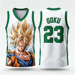 Dragon Ball Goku Super Saiyan No.23 Basketball Jersey Men 3D Print Sports Vest White Gold Gradient Anime Streetwear Tank Top
