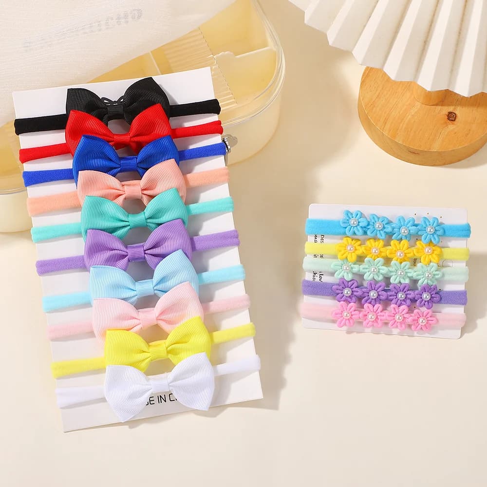 15Pcs/Set Cute Soft Bowknot Headband for Baby Girls Elastic Flower Bows Hairband Infant Toddler Kids Headwear Hair Accessories
