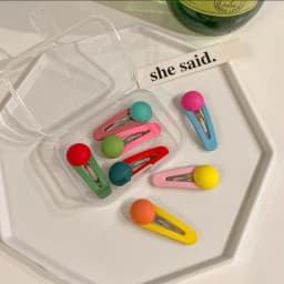 New Cute Sweet Colorful Candy Bean Hair Clips for Girls - Vibrant BB Barrettes, Kids' Bangs Side Clips in a Box, Adorable Gift
