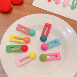 New Cute Sweet Colorful Candy Bean Hair Clips for Girls - Vibrant BB Barrettes, Kids' Bangs Side Clips in a Box, Adorable Gift