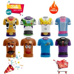 2026 Latest Toy Movie Halloween Family Role Playing Costume T-shirt Family Parent-child Outfit Adult Children's Leisure T-shirt