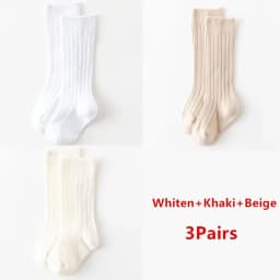 3Pairs/Lot Baby Knee High Socks Kids Girls Boys Soft Cotton Long Sock Cute Spanish Stripe Solid Children Socken For 0-8Years