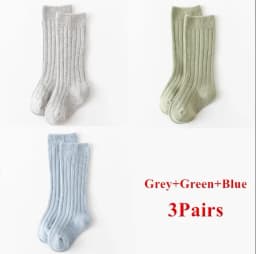 3Pairs/Lot Baby Knee High Socks Kids Girls Boys Soft Cotton Long Sock Cute Spanish Stripe Solid Children Socken For 0-8Years