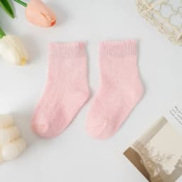 New Baby Boys Girls Socks Solid Breathable Children Short Socks Hollow Out Toddlers Kids Cotton Princess Cute Socks For 0-8Years