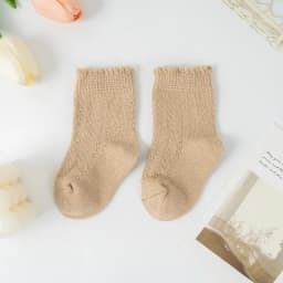 New Baby Boys Girls Socks Solid Breathable Children Short Socks Hollow Out Toddlers Kids Cotton Princess Cute Socks For 0-8Years