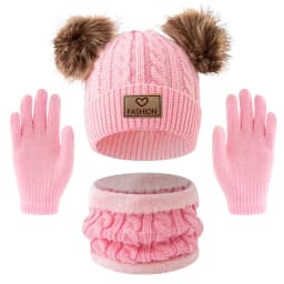 3PC 2-12Y Autumn and Winter Children's Hats and Neck Gloves Set, Cute, Comfortable and Warm, Hats for Boys and Girls
