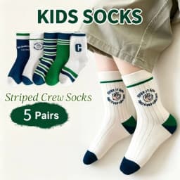GreenC Kids Crew Socks 5 Pairs Children's Socks Boys Spring Cotton Socks Baby Child 1-14T Sport Sock
