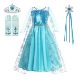 LED Girls Snow Kids Queen Costumes Girls Carnival Party Prom Gown Elsa Robe-Playing Children Princess Dress Birthday Dress