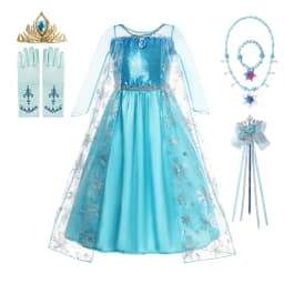 LED Girls Snow Kids Queen Costumes Girls Carnival Party Prom Gown Elsa Robe-Playing Children Princess Dress Birthday Dress