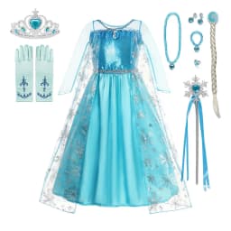 LED Girls Snow Kids Queen Costumes Girls Carnival Party Prom Gown Elsa Robe-Playing Children Princess Dress Birthday Dress