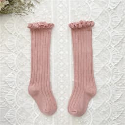 Ruffle Girls Knee High Socks Baby Kids Toddlers Long Soft Cotton Sock Lace Flower Children School Uniform Socks For 0-8Years