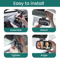 1PC & 2PC Shatterproof & Shakeproof Forward Facing Baby Car Mirror - Clip On Car Mirror for Baby, Newborn Essentials