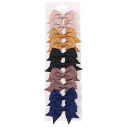10Pcs/Set New Cute Ribbon Bowknot Hair Clips for Kids Handmade Nylon Bows Hairpin Barrettes Headwear Baby Girls Hair Accessories