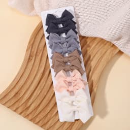 10Pcs/Set New Cute Ribbon Bowknot Hair Clips for Kids Handmade Nylon Bows Hairpin Barrettes Headwear Baby Girls Hair Accessories