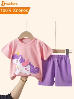 Fashion Kids Clothes Boys Girls Sets Top Shorts 2PCS 100% Cotton Soft Summer Children Baby Cloths T-shirt Shorts Toddler Suit