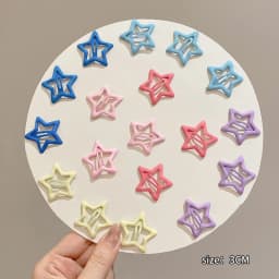 Star Hair Clips for Girls – Colorful Drip Paint BB Clips, Cute Kids Hair Accessories with Glossy Finish Hair Pins and Clips