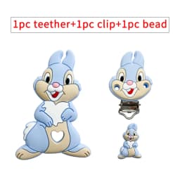 3pcs/set Silicone Cartoon Teether Nipple Clip Beads DIY Pacifier Chain Clips Beads Present Jewelry Accessories