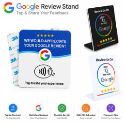 10pcs Google Signboard Card NFC Code Tap Business Desktop Sticker Google Card Social Media RFID Card NFC Google Review Card