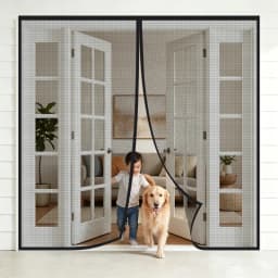Magnetic Mosquito Screen Door,Fiberglass Mesh Curtain,Auto Closing Insect-Proof,Hands-Free Net for Patio,Front French Doors