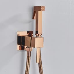 Rose Gold Bidet Faucet Wall mounted Toilet spray Bathroom Shower Tap Cold and Hot Mixer Handheld Spray Gun Wash Basin Crane