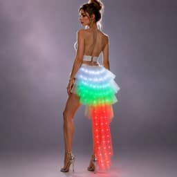 New Year Teenage Women Girl Child Big Star Light Up Tulle Tutu Skirts Party Led Clothes Christmas Wedding Decorations