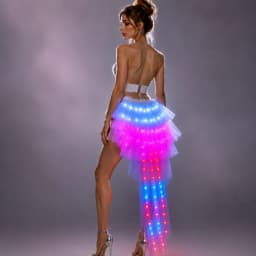 New Year Teenage Women Girl Child Big Star Light Up Tulle Tutu Skirts Party Led Clothes Christmas Wedding Decorations