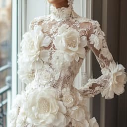 Luxury Cocktail Dresses High Collar Flowers Long Sleeves Mini Dress Exquisite High Quality Prom Party Gowns for Women Customized