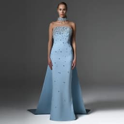 HIGH QUALITY Newest 2026 Designer Fashion Women's Party Gown With Detachable Cape Diamonds Beaded Embellishments Long Dress