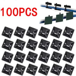 Cable Organizer 50 Pcs Self Adhesive Nylon Removable Base Cord Management Base Mount Zip Tie Mounts For Outdoor Cable Organizer