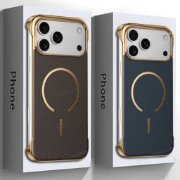 For iPhone 17 16 15 14 13 18 Pro Max For Magsafe Magnetic Fiber Texture Matte Phone Case For iPhone Air Plating Frameless Cover