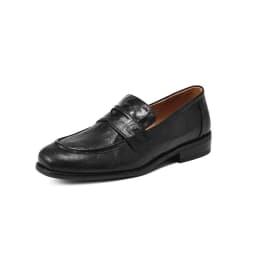 Women's Vintage Leather Loafers Shoes Round Toe Slip On Flats Classic Black/Brown Casual Daily Shoes Comfort Soft Sole Loafers